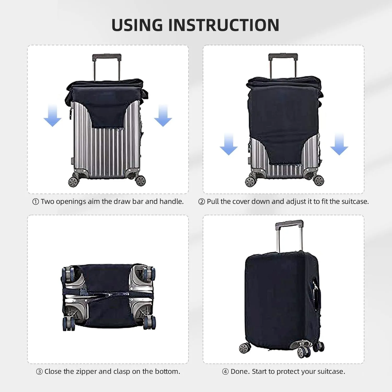 Dusk Running Track Luggage Cover for Suitcase Tsa Approved, Spandex Stretch Suitcase Protector Washable Baggage Covers Travel Luggage Sleeve Large Suit Case Cover Fit 18-32 Inch
