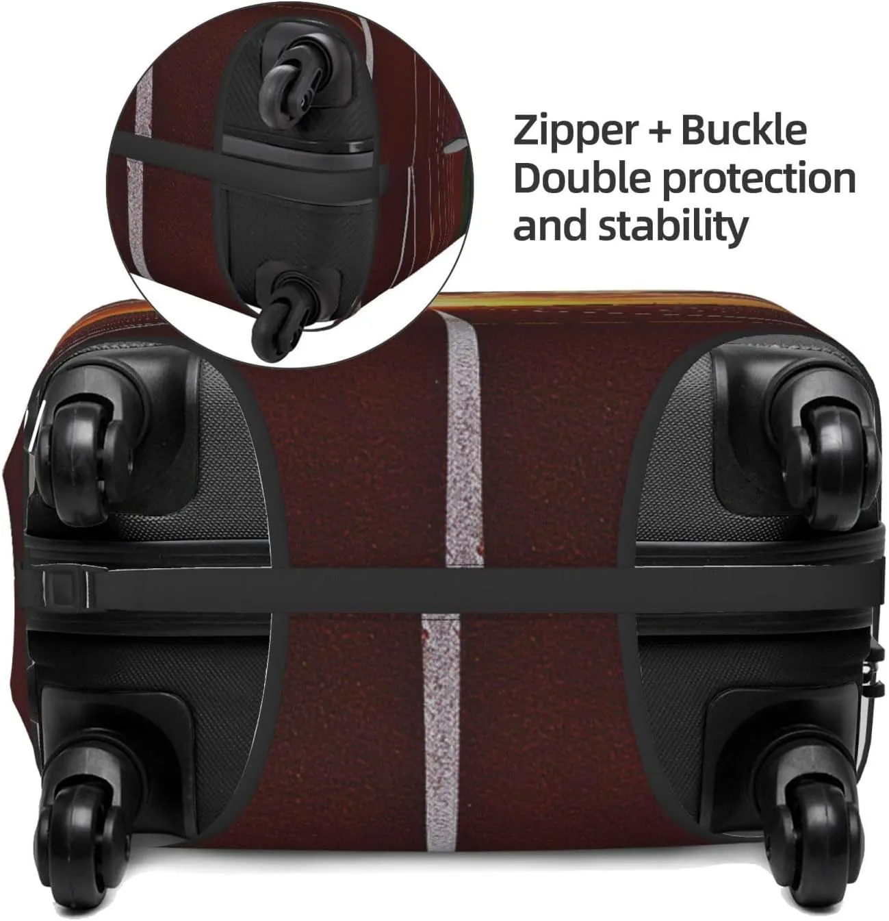 Dusk Running Track Luggage Cover for Suitcase Tsa Approved, Spandex Stretch Suitcase Protector Washable Baggage Covers Travel Luggage Sleeve Large Suit Case Cover Fit 18-32 Inch