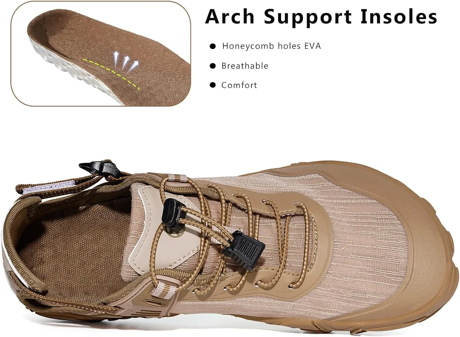 Eagsouni Womens Mens Water Shoes Quick Dry Sport Aqua Shoes Barefoot Non-Slip Outdoor Hiking Sandals with Wide Toe Box & Arch Support