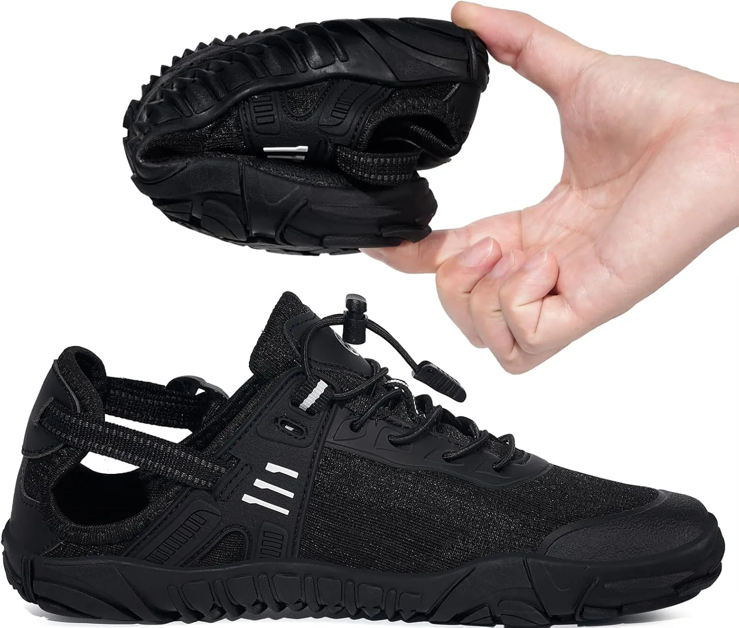 Eagsouni Womens Mens Water Shoes Quick Dry Sport Aqua Shoes Barefoot Non-Slip Outdoor Hiking Sandals with Wide Toe Box & Arch Support