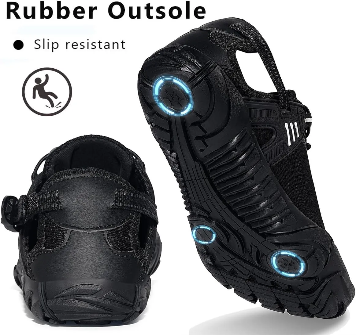 Eagsouni Womens Mens Water Shoes Quick Dry Sport Aqua Shoes Barefoot Non-Slip Outdoor Hiking Sandals with Wide Toe Box & Arch Support