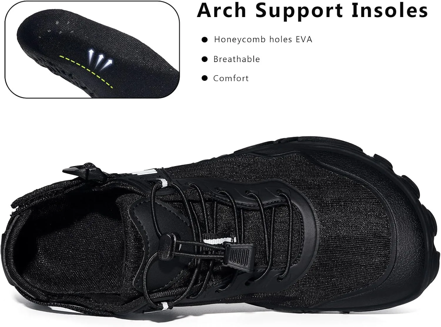 Eagsouni Womens Mens Water Shoes Quick Dry Sport Aqua Shoes Barefoot Non-Slip Outdoor Hiking Sandals with Wide Toe Box & Arch Support