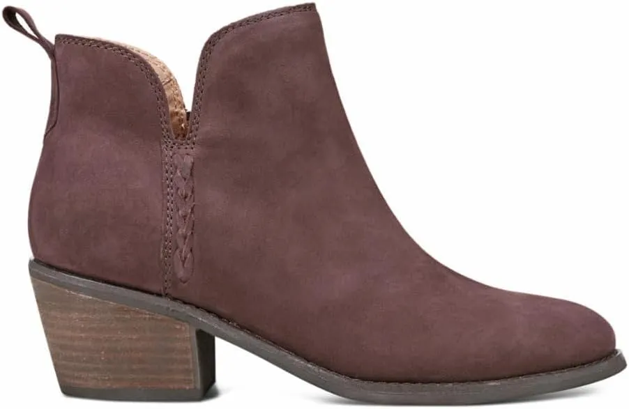 Earth Footwear, Marisole Block Heel Slip-on Casual Booties, Dark Red 600, 7 M