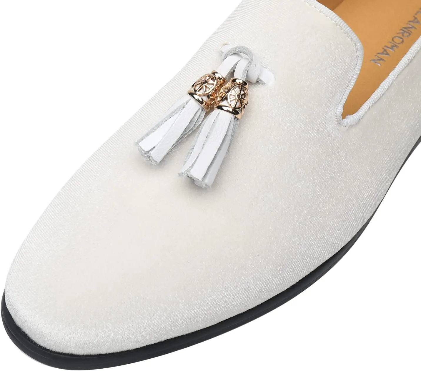 ELANROMAN Men's Loafers Tassels Penny Slip-On Luxury Wedding Shoes
