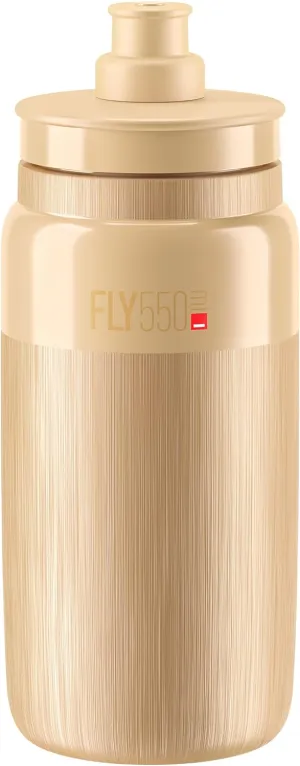 Elite Fly 550ml Water Bottle, Beige with Tex Grip – Ultra-Lightweight and Ergonomic for Cyclist