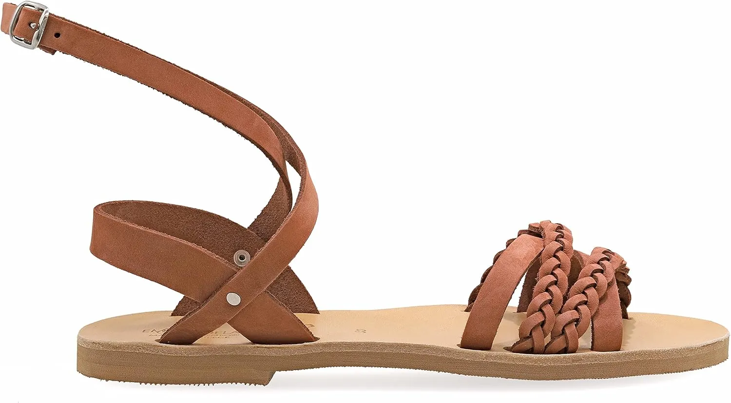 Emmanuela Ancient Greek Style Adjustable Buckle Strap Sandals, Handmade Leather Open Toe Flat Sandals, Quality Strappy Summer Shoes for Women, Boho Chic Ankle Cuff