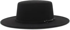 EOZY Women Men Classic Felt Fedora Hat Wide Brim Flat Top Jazz Panama Hat Casual Party Church Hat