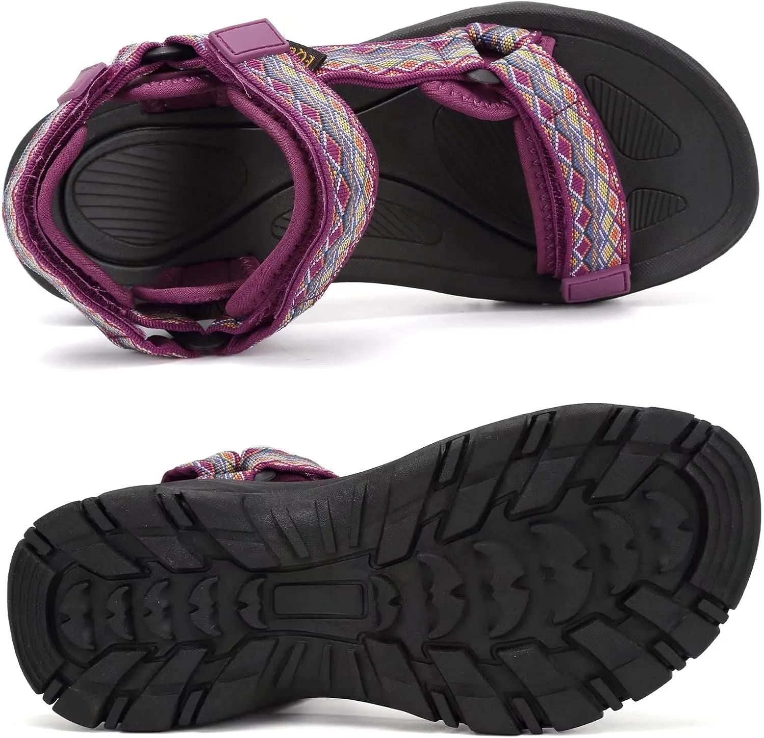EQUICK Sport Sandals for Women, Open Toe Strap Sandal Anti-skidding Outdoor Water Sandals Comfortable Athletic Sandals for Beach