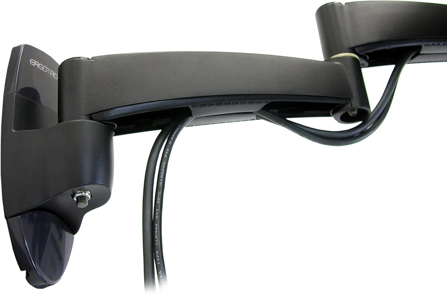 Ergotron – 200 Series Single Monitor Arm, VESA Wall Mount – for Monitors Up to 38 Inches, 0 to 25 lbs – Two Extensions
