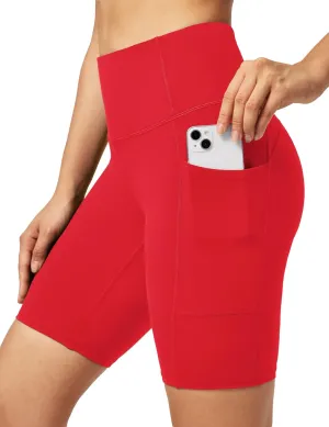 Ewedoos Biker Shorts Women Tummy Control Workout Shorts with 3 Pockets High Waisted Compression Gym Running Yoga Shorts Women