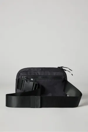 Fabletics The Big Belt Bag, Quick Dry, Zip Pockets, Hidden Pockets, Reflective, Black Tactical Camo, OS