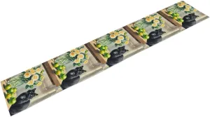 Family Cat Table Runner for Kitchen Dining, Summer Linen Table Runners Vintage Long Tablescarf Farmhouse Tablecloth for Holiday Parties, Weddings Decor 13x72 Inch