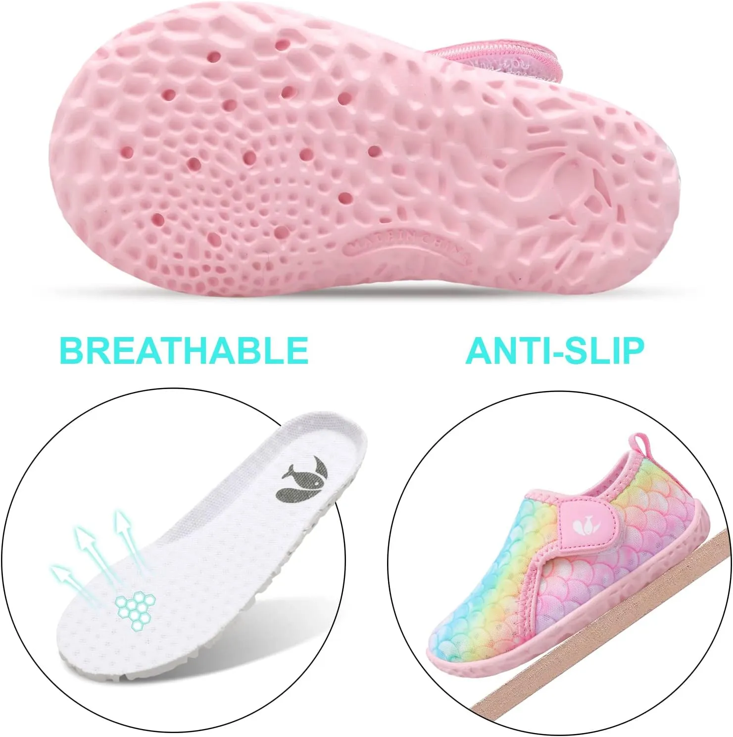 FEETCITY Boys Girls Water Shoes Kids Aqua Socks Quick Dry Barefoot for Beach Swimming Pool