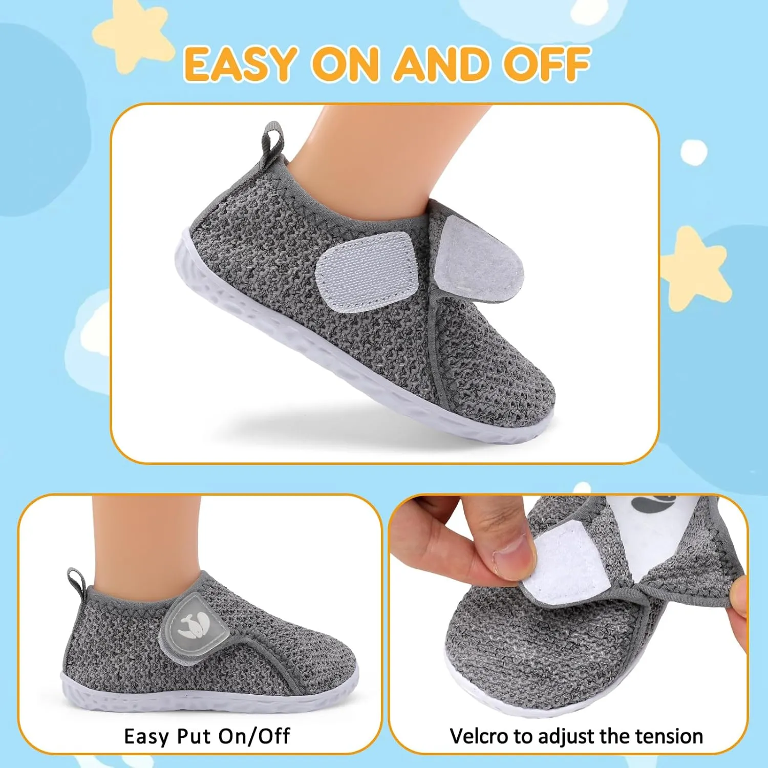 FEETCITY Boys Girls Water Shoes Kids Aqua Socks Quick Dry Barefoot for Beach Swimming Pool