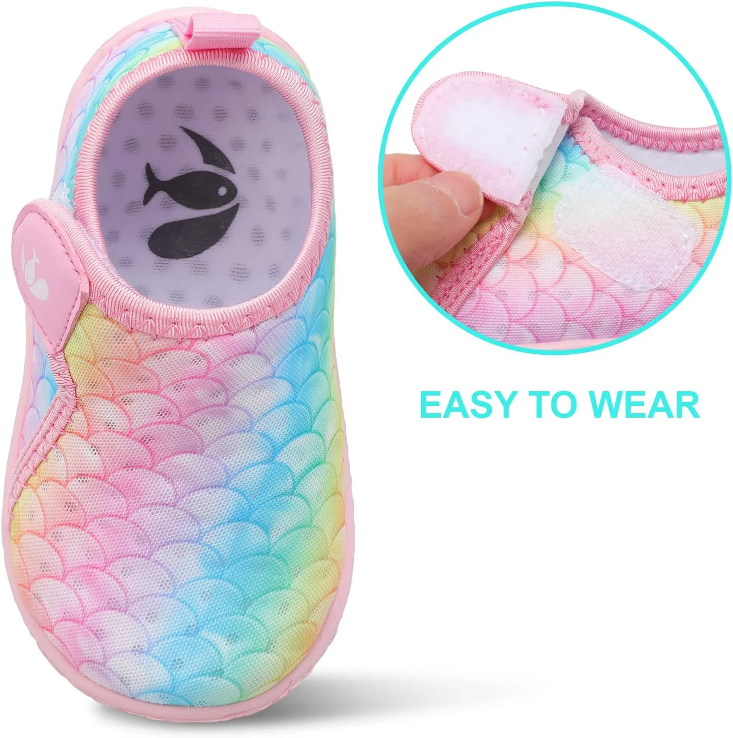 FEETCITY Boys Girls Water Shoes Kids Aqua Socks Quick Dry Barefoot for Beach Swimming Pool