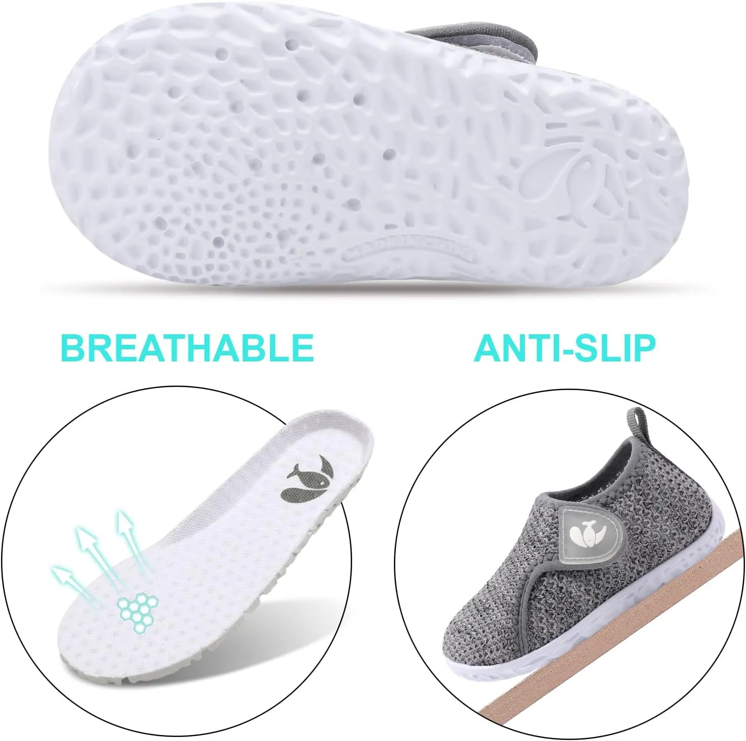 FEETCITY Boys Girls Water Shoes Kids Aqua Socks Quick Dry Barefoot for Beach Swimming Pool