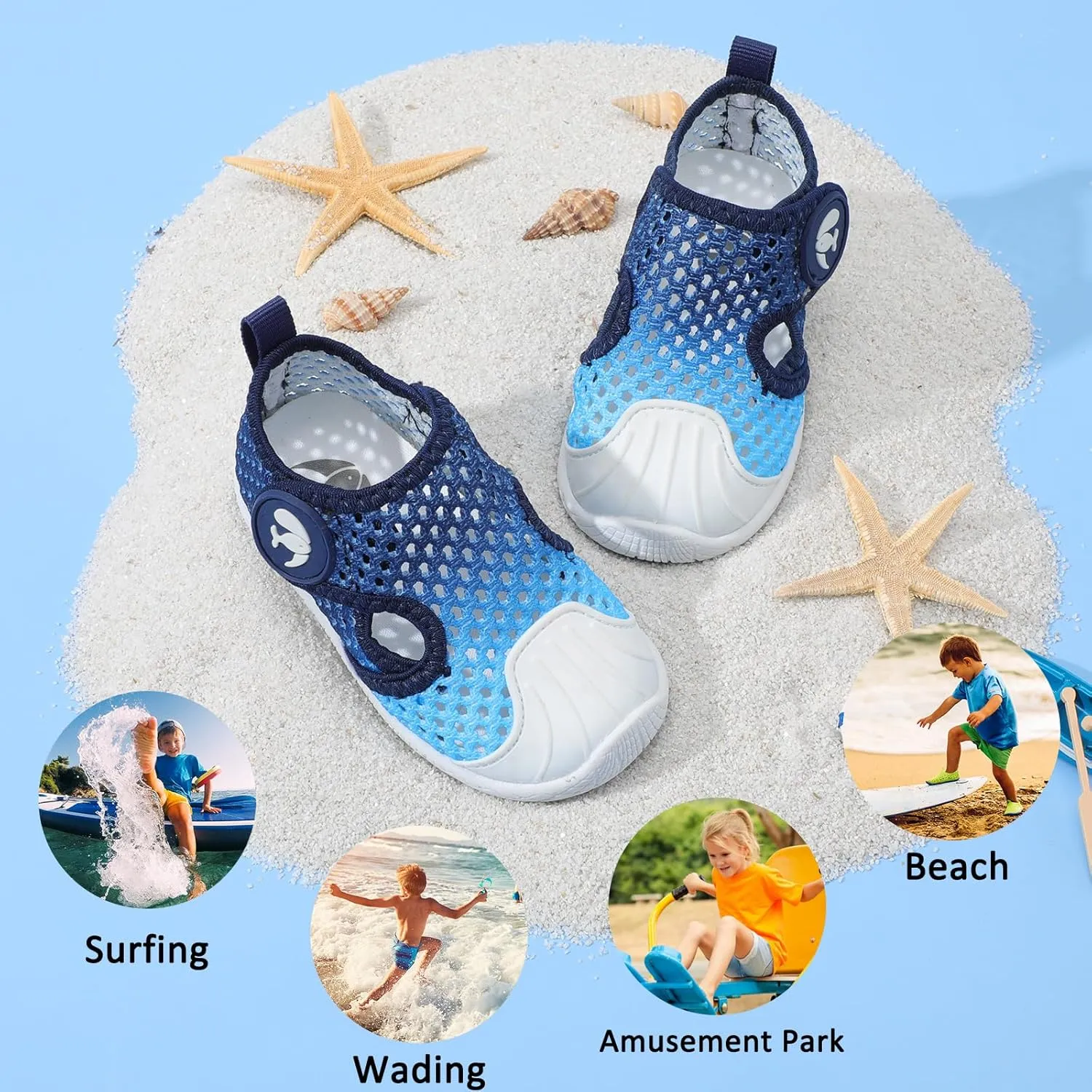 FEETCITY Toddler Sandals Boys Girls Water Shoes Baby Quick-Dry Aqua Socks Beach Swim Pool Barefoot Shoes
