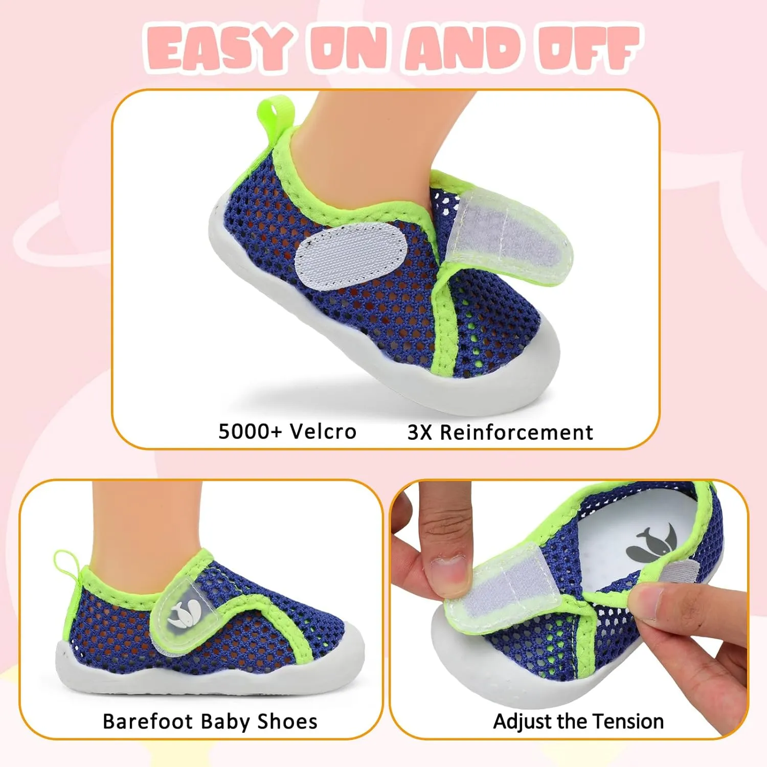 FEETCITY Wide Baby Water Shoes Boys Girls Barefoot Shoes Quick-Dry Kids Aqua Socks for Beach Swim Pool