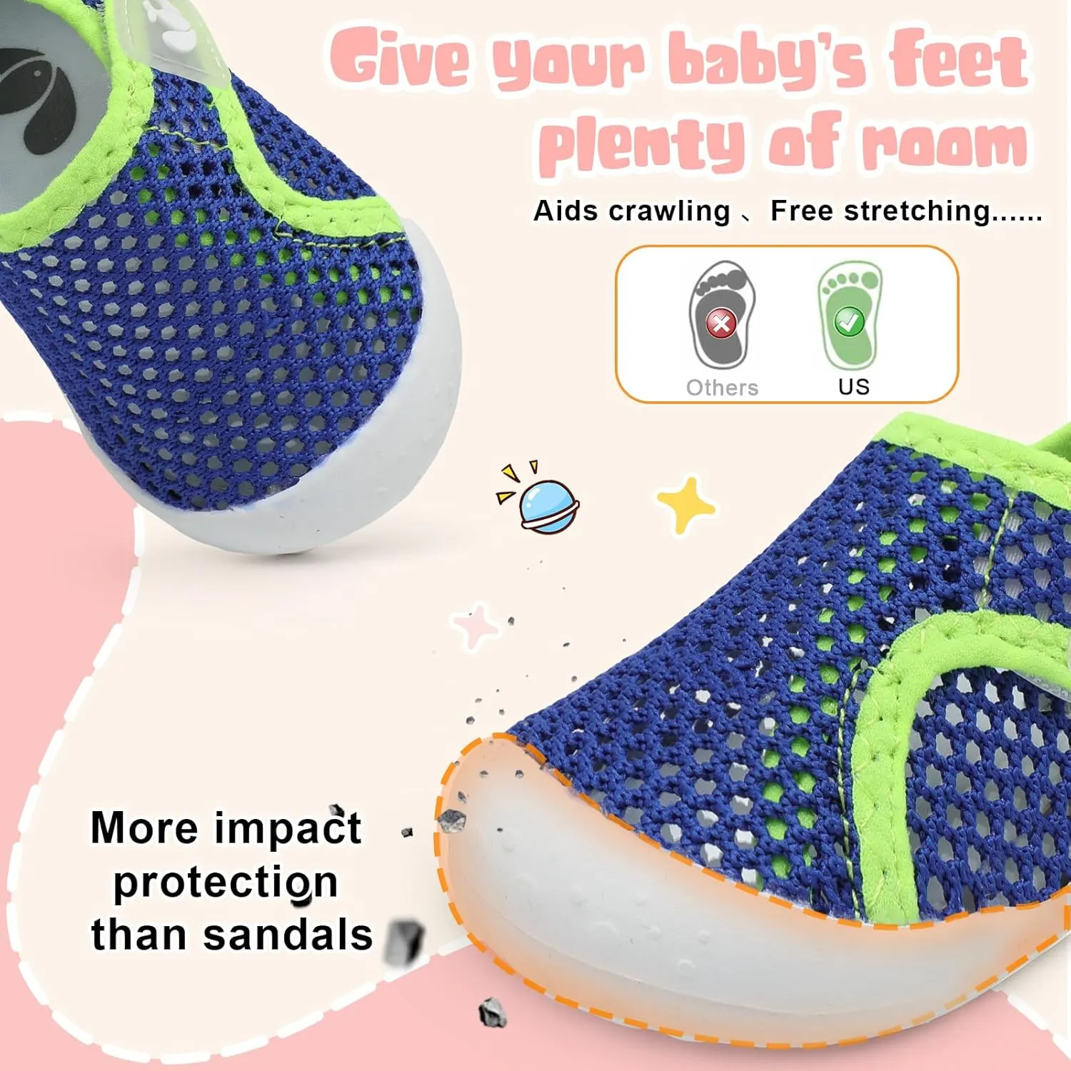 FEETCITY Wide Baby Water Shoes Boys Girls Barefoot Shoes Quick-Dry Kids Aqua Socks for Beach Swim Pool
