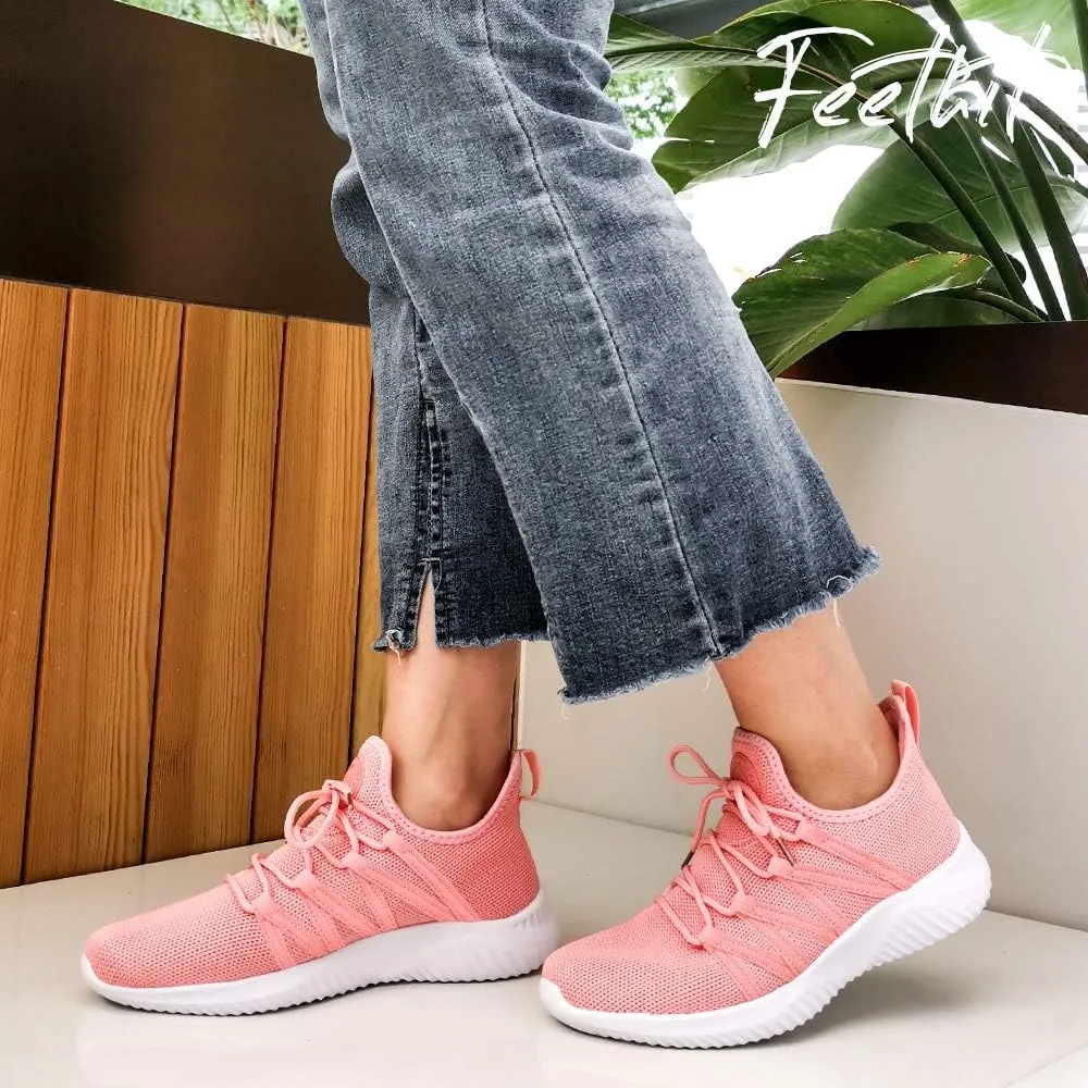 Feethit Womens Slip On Running Shoes Non Slip Walking Shoes Lightweight Gym Workout Shoes Breathable Fashion Sneakers