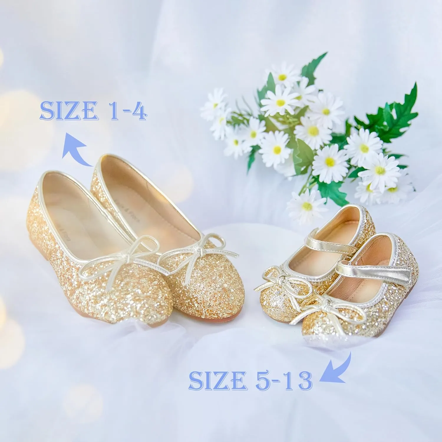 Felix & Flora Toddler Flower Girl Dress Shoes - Girl Ballet Flats Party School Shoes Wedding