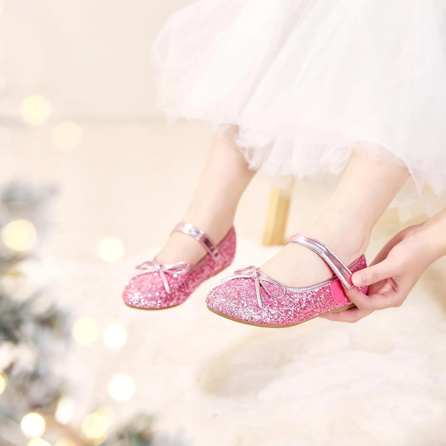 Felix & Flora Toddler Flower Girl Dress Shoes - Girl Ballet Flats Party School Shoes Wedding