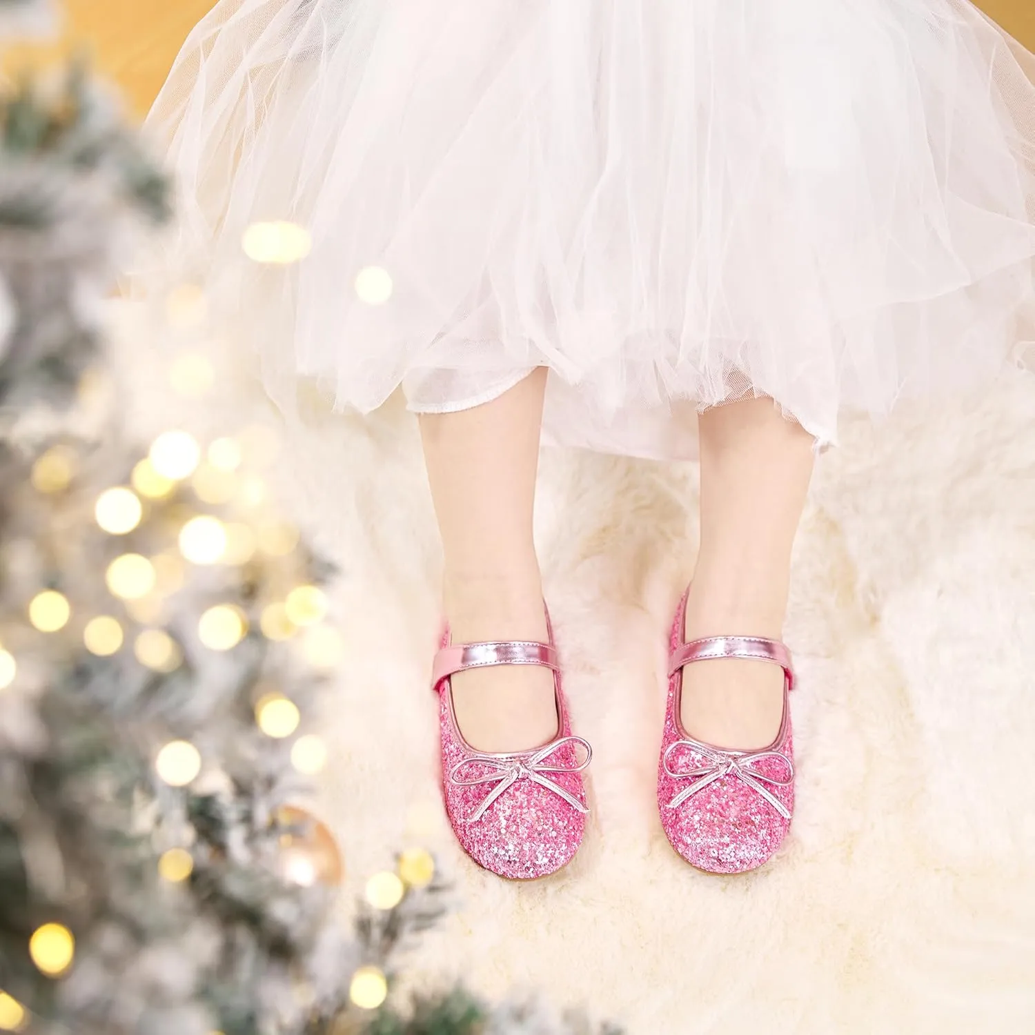 Felix & Flora Toddler Flower Girl Dress Shoes - Girl Ballet Flats Party School Shoes Wedding