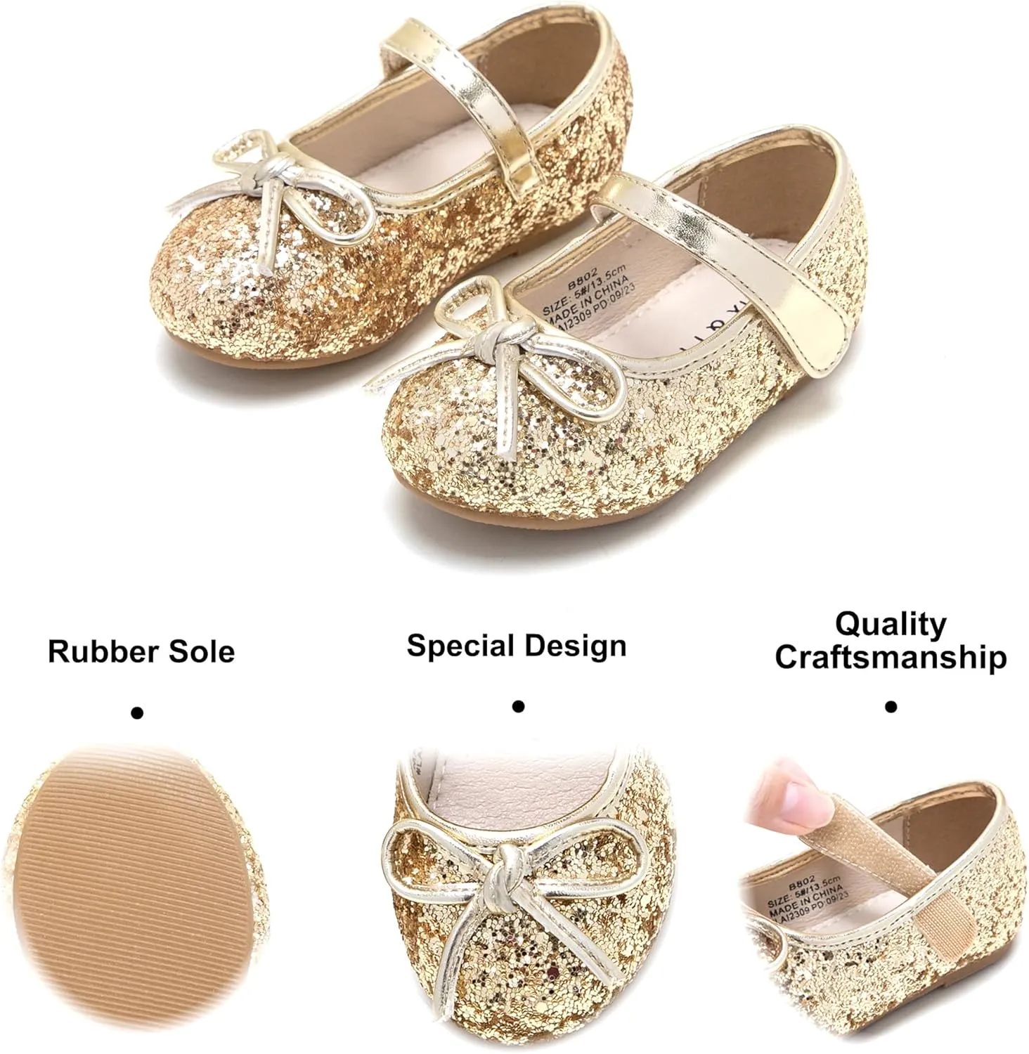 Felix & Flora Toddler Flower Girl Dress Shoes - Girl Ballet Flats Party School Shoes Wedding