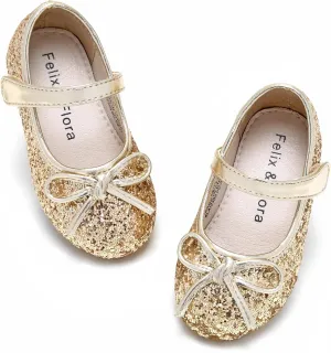 Felix & Flora Toddler Flower Girl Dress Shoes - Girl Ballet Flats Party School Shoes Wedding