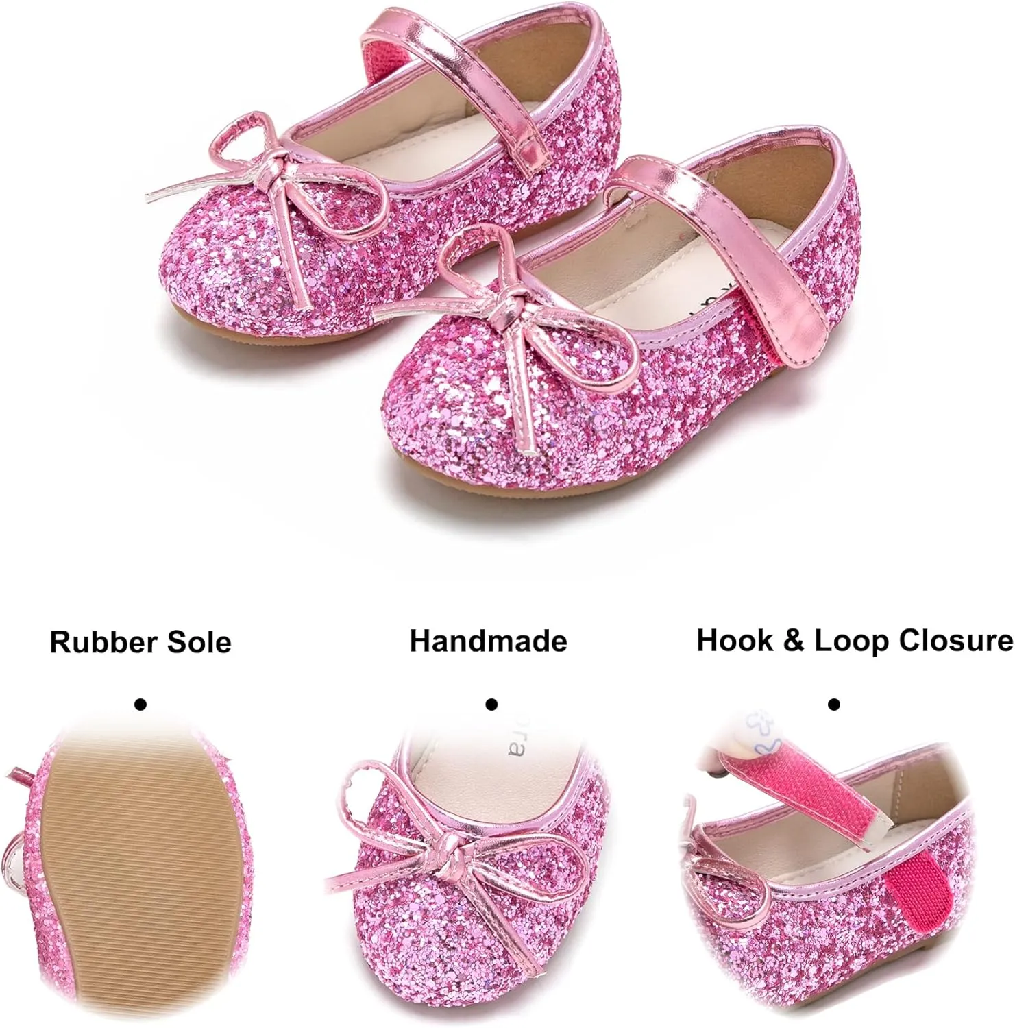 Felix & Flora Toddler Flower Girl Dress Shoes - Girl Ballet Flats Party School Shoes Wedding