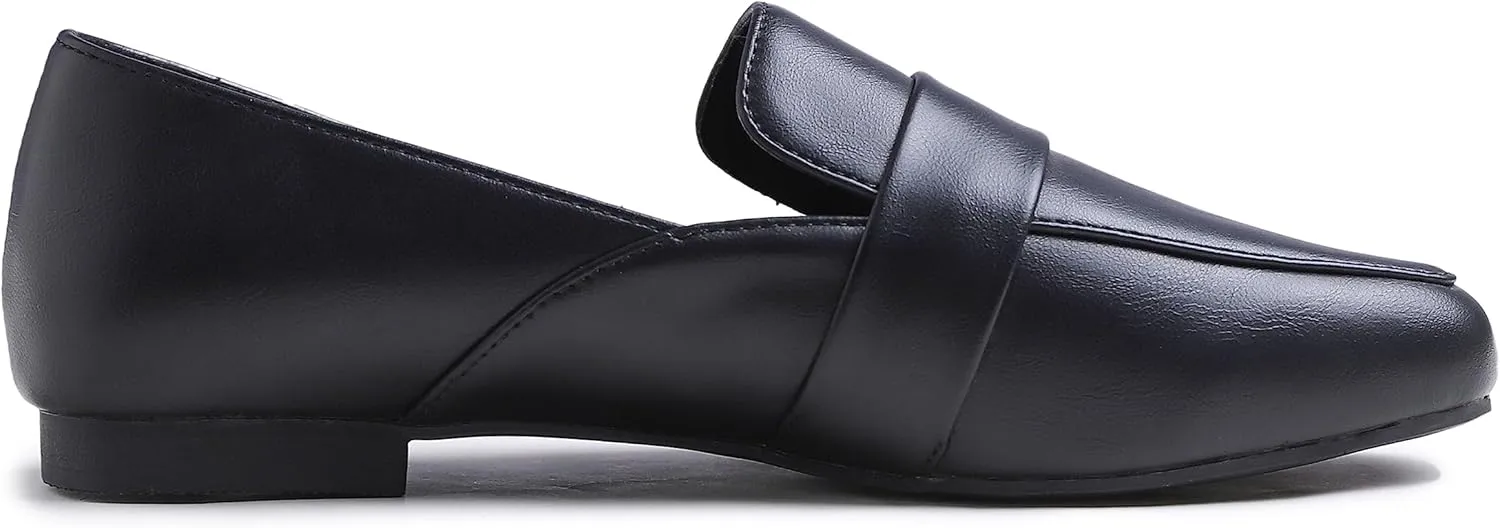 FEVERSOLE Women's Fashion Dress Comfort Low Heel Office Penny Loafer Flats
