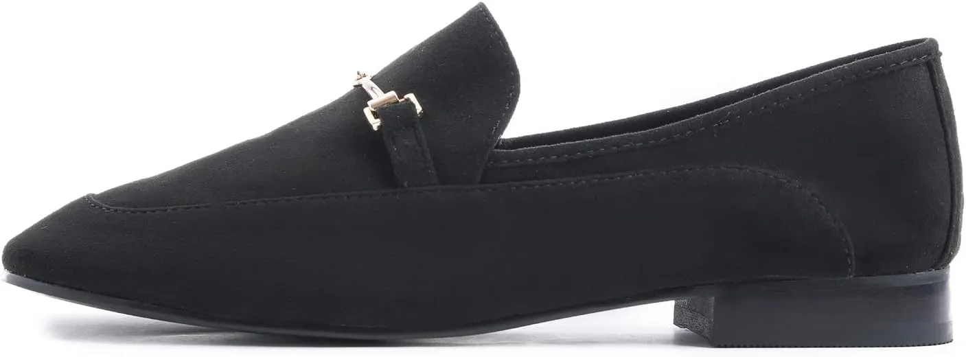 FEVERSOLE Women's Fashion Dress Comfort Low Heel Office Penny Loafer Flats
