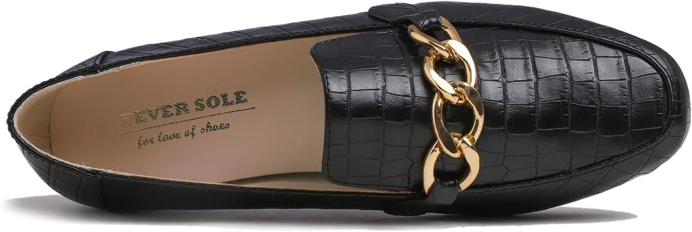 Feversole Women's Fashion Trim Deco Loafer Slippers