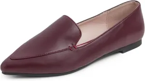 FEVERSOLE Women's Loafer Flat Pointed Fashion Slip On Comfort Driving Office Shoes