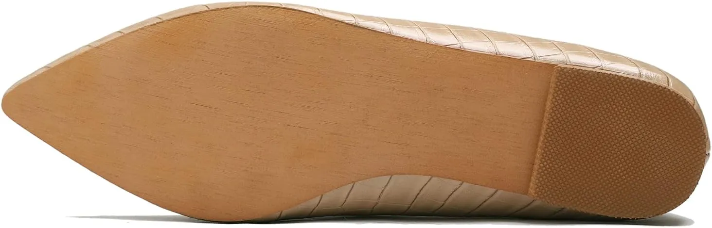 FEVERSOLE Women's Loafer Flat Pointed Fashion Slip On Comfort Driving Office Shoes