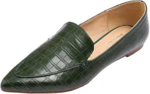 FEVERSOLE Women's Loafer Flat Pointed Fashion Slip On Comfort Driving Office Shoes