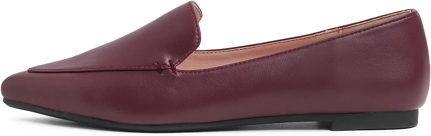 FEVERSOLE Women's Loafer Flat Pointed Fashion Slip On Comfort Driving Office Shoes