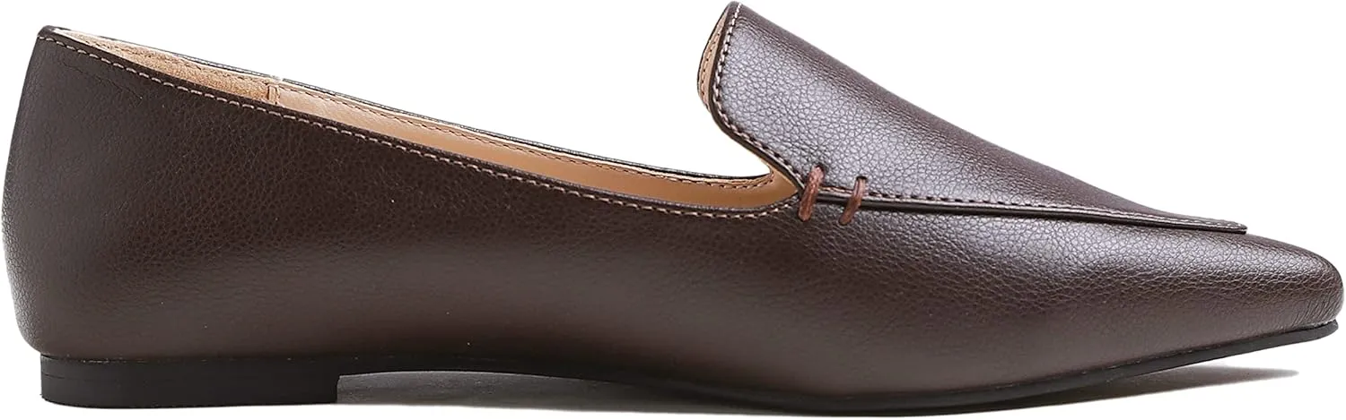 FEVERSOLE Women's Loafer Flat Pointed Fashion Slip On Comfort Driving Office Shoes
