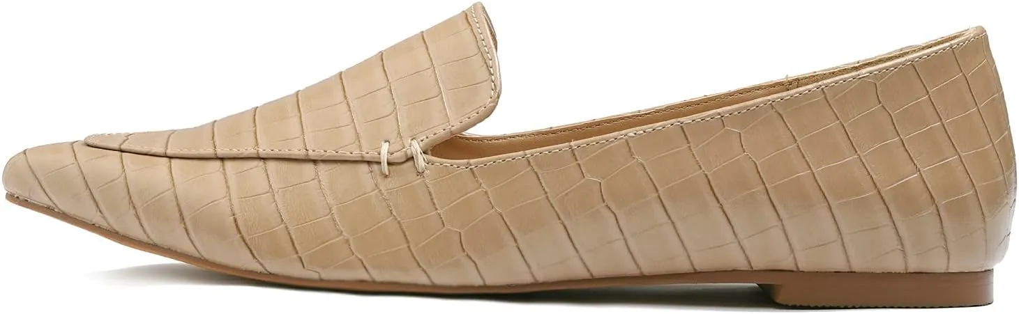 FEVERSOLE Women's Loafer Flat Pointed Fashion Slip On Comfort Driving Office Shoes