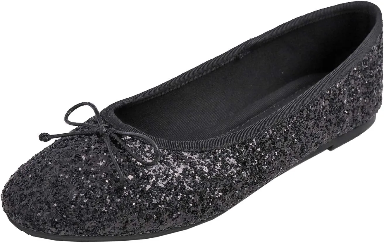 FEVERSOLE Women's Macaroon Colorful Memory Foam Cushion Insock Patent Ballet Flat