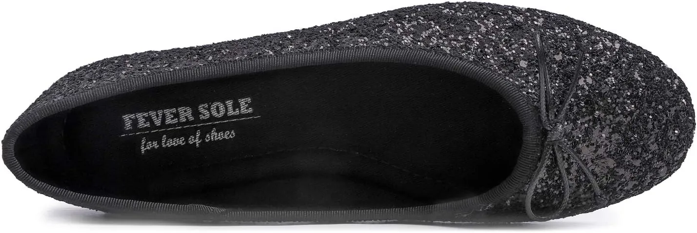 FEVERSOLE Women's Macaroon Colorful Memory Foam Cushion Insock Patent Ballet Flat