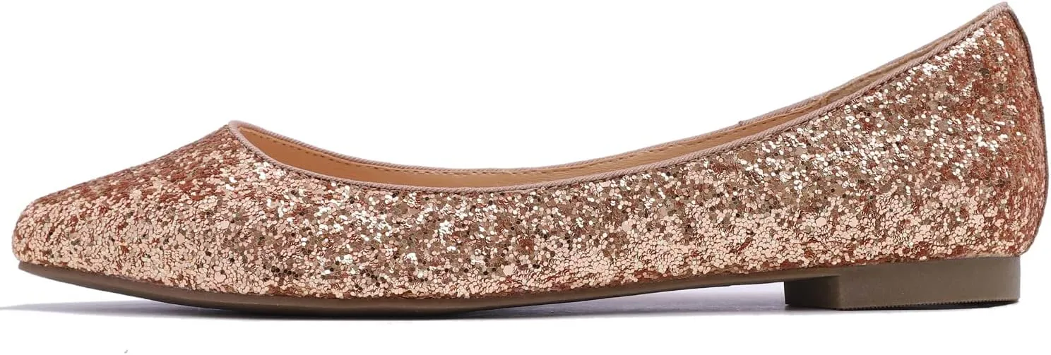 FEVERSOLE Women's Macaroon Colorful Memory Foam Cushion Insock Patent Ballet Flat