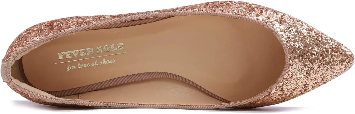 FEVERSOLE Women's Macaroon Colorful Memory Foam Cushion Insock Patent Ballet Flat