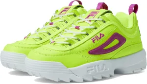 Fila Disruptor II Premium Fashion Sneaker Safety Yellow/Orchid Flower/White 5.5 B (M)