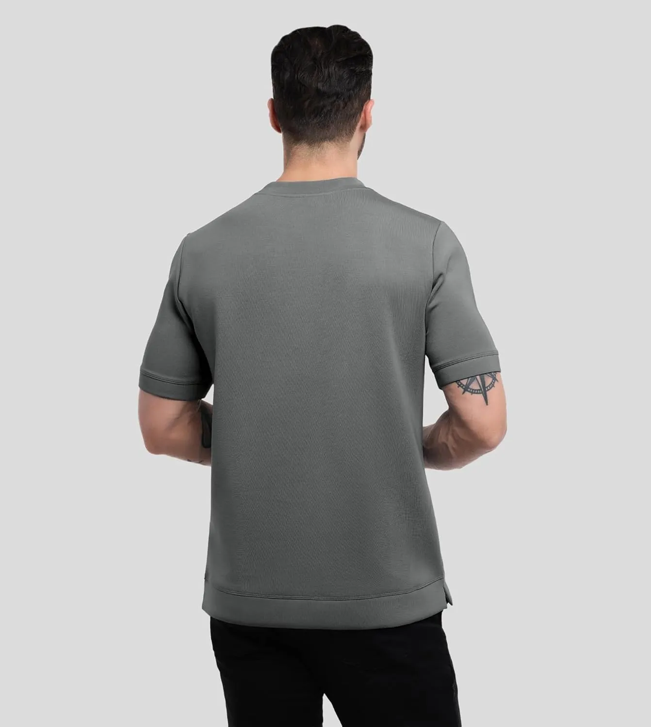 Fioboc Shirts for Men Modal Blend Short Sleeve Tee Slim Fit Solid Top S-4XL