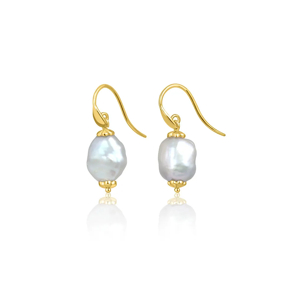 Flat Pearl Earrings
