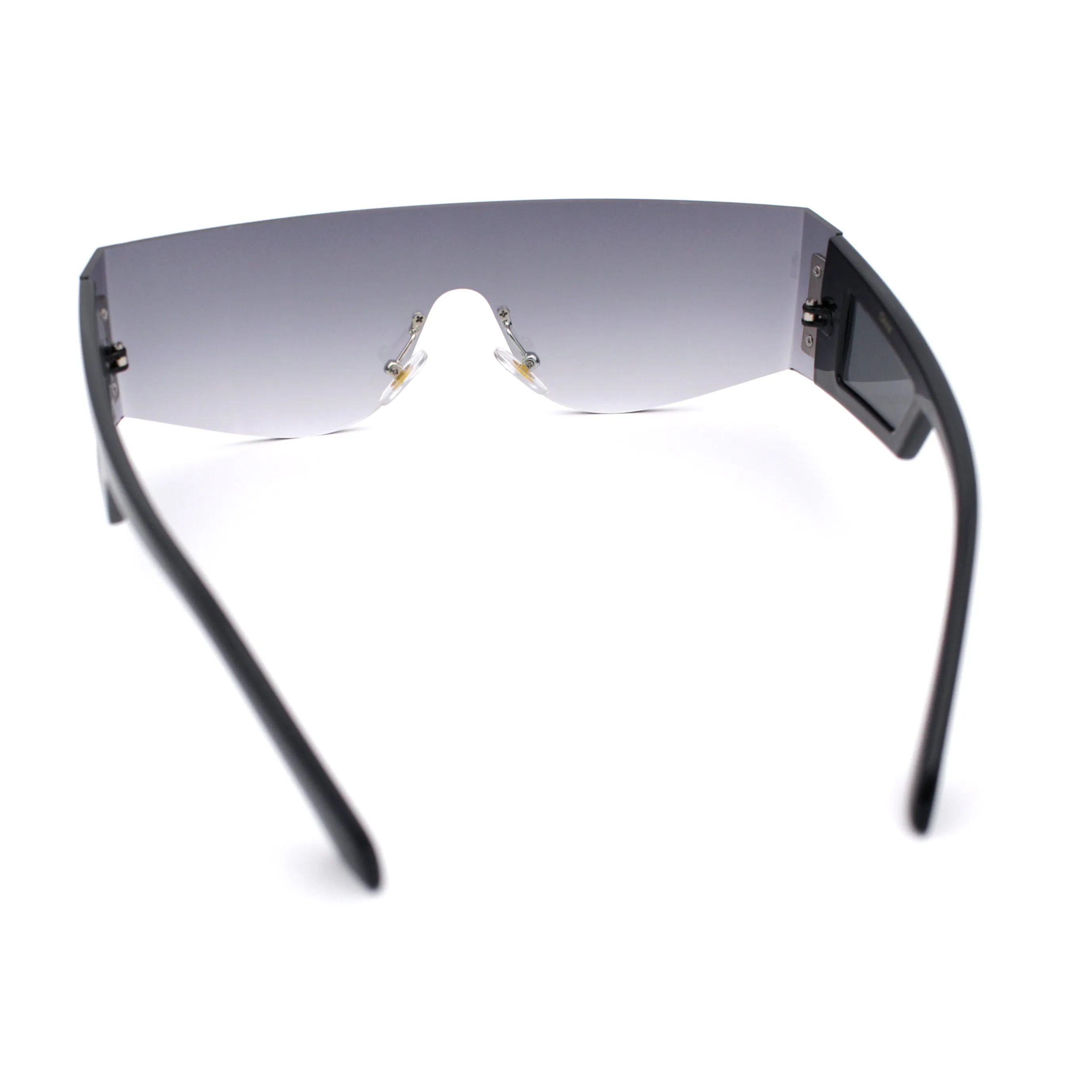 Flat Top Rimless Shield Rectangular 80s Minimalist Sunglasses