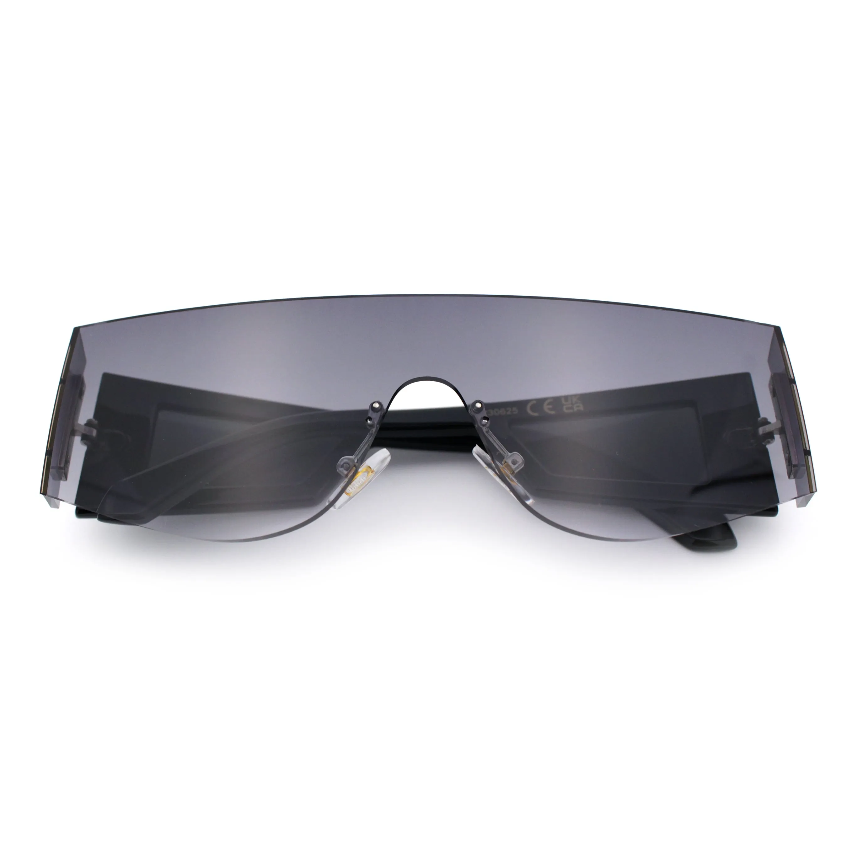 Flat Top Rimless Shield Rectangular 80s Minimalist Sunglasses