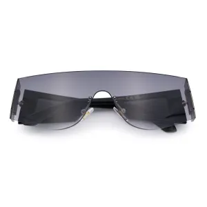 Flat Top Rimless Shield Rectangular 80s Minimalist Sunglasses