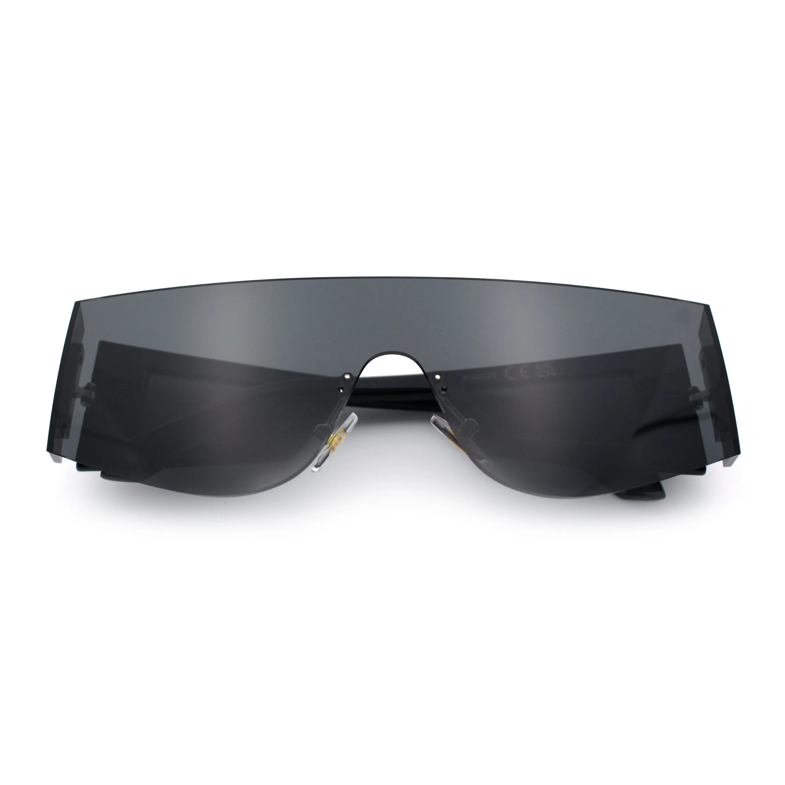 Flat Top Rimless Shield Rectangular 80s Minimalist Sunglasses